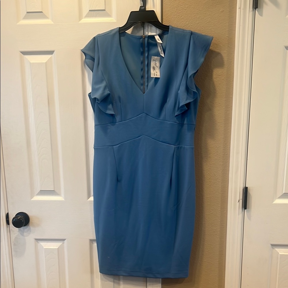NY Collection Blue Midi Dress